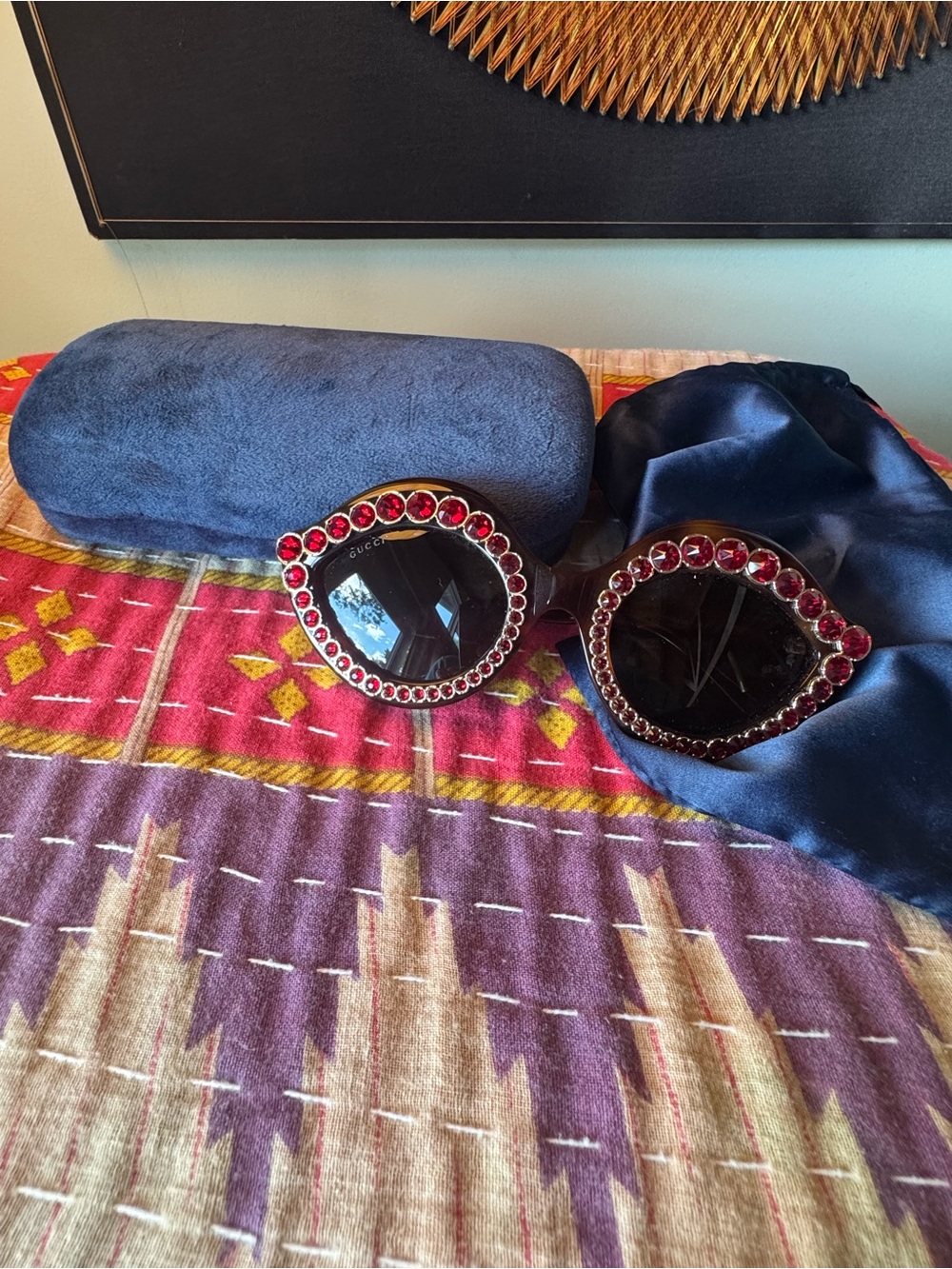 Gucci Lips Red Crystal Sunglasses